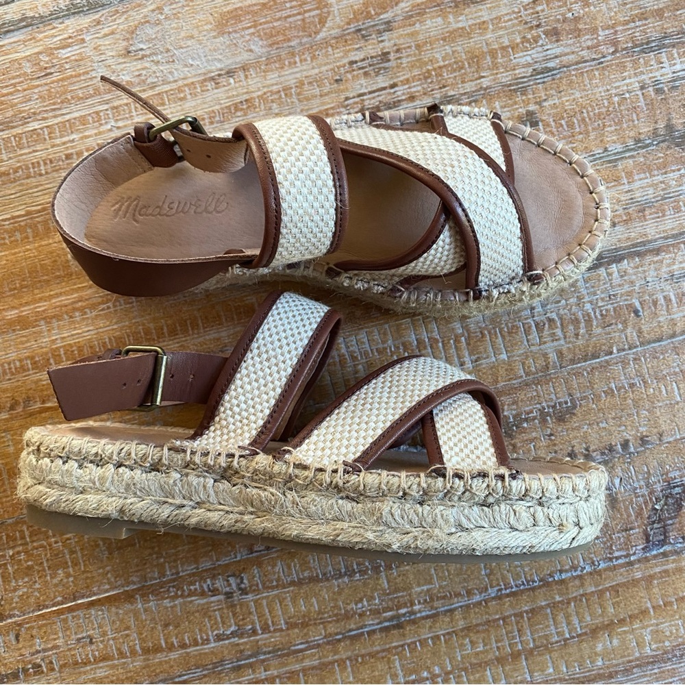 MADEWELL The Julie Espadrilles Platform Sandals Sz 6.5 NWOT